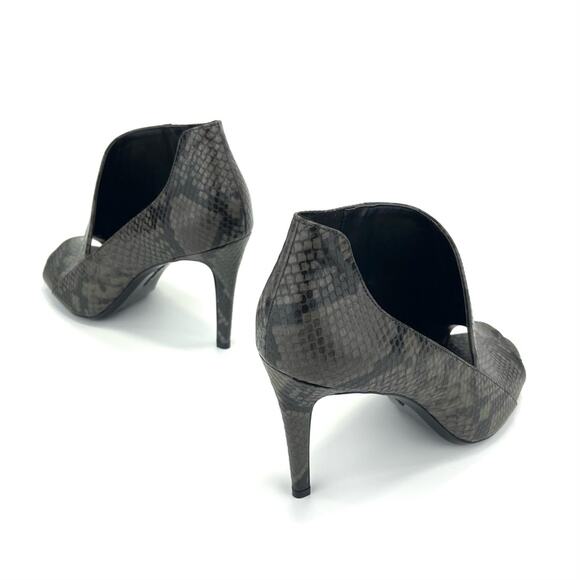 Calvin Klein Nastassia Stiletto Heels Size 8 Black & Gray Animal Print Peep Toe - Picture 15 of 16